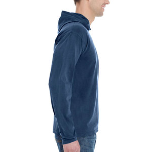 Blue Cotton Cotton Jersey 180GSM Custom Logo Hooded T Shirt - Product Image 3