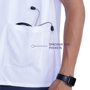 Factory Direct Sale High Quality Lightweight 100% Cotton Unisex Customizable Scrub Lab <b>Coat</b> Hospital Uniforms - Product Image 6