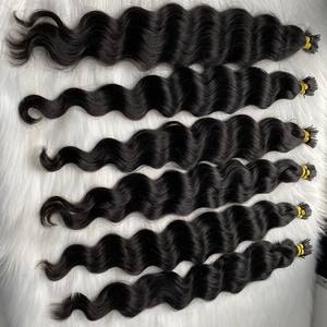ผมต่อแบบ I-tip สีดำยาวลอน  ผมแท้เวียดนาม  จัดเรียงเกล็ดผม  ขายส่ง - Product Image 3