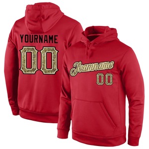 Custom Stitched Red Camo-Sudadera deportiva personalizada Sudadera con capucha - Product Image 1