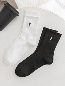 <b>Men's</b> Cotton Fiber <b>Socks</b> Formal Solid Colors White Black High Crew Business <b>Socks</b> <b>Work</b> Football Printed Athletic <b>Socks</b> <b>for</b> <b>Men</b> - Product Image 2