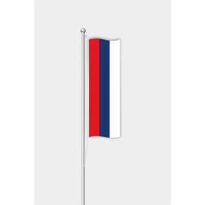 Mât de drapeau extérieur en aluminium avec drapeau russe imprimé numériquement en polyester et soie, design vertical - Product Image 1