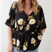 Chemisier décontracté pour femme à manches longues en flanelle brodée, boutonné sur le devant, imprimé brillant, idéal pour le bureau, les soirées d'automne et les événements, grandes tailles