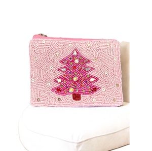 Cuentas de semillas decorativas bordado Ho Navidad monedero hecho a mano elegante hecho a mano con cuentas Navidad moneda bolsa con cuentas - Product Image 2