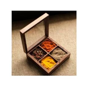 Boîte à épices en bois Masala Storage Boîte à épices en bois de qualité exclusive pour les ustensiles de cuisine - Product Image 4