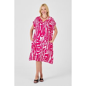 Abito Midi Oversize con maniche a pipistrello con scollo a V in tessuto a maglia confezionato singolo - Product Image 5