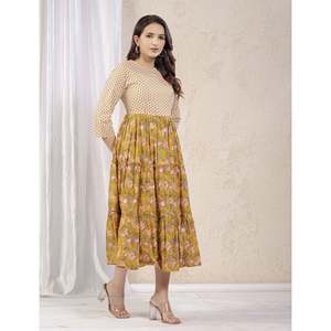 Robe Anarkali en coton imprimé style pakistanais et indien, salwar kameez et costume en georgette et soie pour les occasions spéciales - Product Image 6