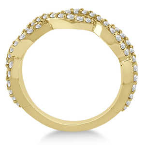 Anillo de Oro Amarillo de 14k con Diamantes de Infinito Trenzado Semi-Eternity de 0.60ct - Product Image 4