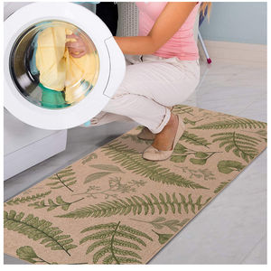 Ensemble de tapis de cuisine deux pièces sur mesure, modernes et originaux, en lin et caoutchouc, lavables et résistants à l'eau pour évier et cuisinière - Product Image 5