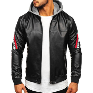 Leather <b>Jacket</b> Bomber <b>Jacket</b> OEM Custom Design Windbreaker <b>Zip</b> <b>up</b> <b>Jacket</b> Custom Logo Vintage for Men Hoody Sty - Product Image 1