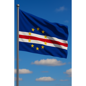 Custom Cape Verde Islands Outdoor <b>Flag</b> 3x5ft Digital Printed Nylon Polyester Plastic Graphics on Aluminum <b>Pole</b> with Custom Logo - Product Image 2
