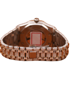 Reloj de Diamantes Moissanite Personalizado, Pasa la Prueba del Oro Amarillo, Reloj con Diamantes VVS, Esfera Blanca, Estilo Hip Hop - Product Image 4