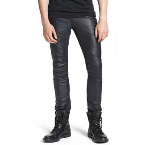 Pantalones de piel auténtica de cintura media informales personalizados para hombre, transpirables, ecológicos, a prueba de viento, piel de vaca ligera - Product Image 2