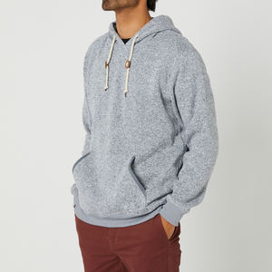 Sudadera con Capucha de Forro Polar para Hombre, Color Gris Melange Claro, con Cordón Ajustable, Bolsillo Tipo Canguro, Estilo Casual, para Surf, Nieve, Ropa de Calle - Product Image 6