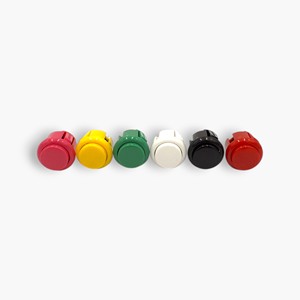 Lot de 6 boutons poussoirs ronds en plastique Baolian pour borne d'arcade, 2,5 cm, à action momentanée, 1NO - Product Image 1