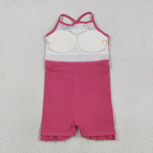 Shorts Deportivos de Yoga con Tirantes Rosa Intenso para Bebés Niñas, Vestidos con Volantes hasta la Rodilla - Product Image 3