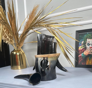 Nouveauté Corne à boire viking en corne de buffle / Corne à boire viking / Corne à boire en agate avec support en corne Meilleure qualité - Product Image 2