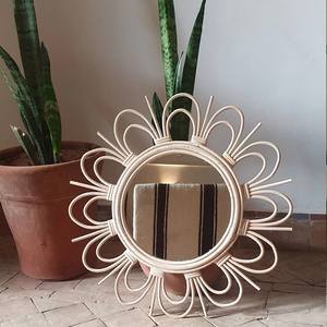 Espejos de ratán para decoración de pared, cristal de estilo moderno con logo grabado en todos los tamaños, duradero, de Vietnam, precio barato - Product Image 6