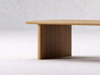 Table basse artisanale en teck massif, écologique et durable, avec pieds carrés audacieux, design moderne pour salon, meubles pour un séjour confortable