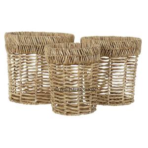 Cestas de almacenamiento de mimbre natural, cesta de almacenamiento de organización hecha a mano tejida para uso doméstico y de oficina, cesta elegante en la India - Product Image 5