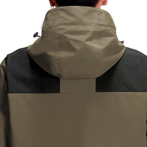 Chaqueta cortavientos de invierno de manga larga informal unisex, transpirable, impermeable, ecológica, con cierre de cremallera, capucha de talla grande, High Street - Product Image 4