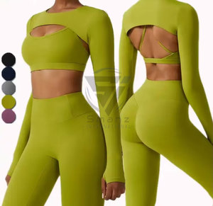 Women's Sportswear 2-Piece Set <b>Top</b> & <b>Leggings</b> for Workout Gym Fitness Yoga-Spandex/Polyester Quick Dry Breathable Elastic Waist - Product Image 4