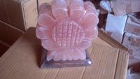 Vente en gros directe usine : Magnifique lampe en cristal naturel poli, motif tournesol, forme rose, style art populaire européen, pour décoration intérieure