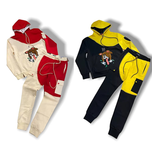 เสื้อสวมหัวมีฮู้ดคอตตอนฟลีซแบบสวมหัวมีสีบล็อกการ์ตูนตัวละครลำลองฝึกกีฬาเป็นมิตรต่อสิ่งแวดล้อมมาใหม่ - Product Image 4