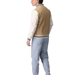 Veste universitaire 100% en laine personnalisable pour homme avec capuche chauffante et coupe ample Veste universitaire bon marché avec manches blanches - Product Image 2