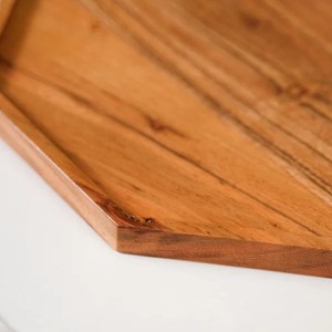 Plateau à apéritifs octogonal en bois d'acacia fait main, style Art Déco, plateau de service décoratif, plateau à charcuterie, vaisselle - Product Image 5