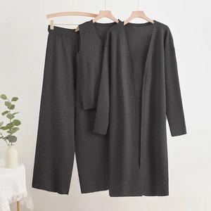 Elegante conjunto de 3 piezas de punto de invierno para mujer, cárdigan de punto informal, chaleco, pantalón, conjuntos a juego, conjunto de punto acogedor de 3 piezas para mujer 2025 - Product Image 5