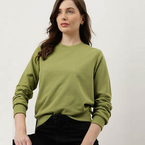 Sudadera Oversize de Algodón 100% con Cuello Redondo para Mujer Diseño de Manga Larga con Logotipo Frontal para Temporada de Invierno - Product Image 3