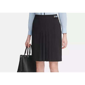 Gonna Nera Plissettata da Donna Calvin Klein, Modello Svasato a Trapezio, Lunghezza Corta, con 6 Ricami, in Spandex Cotone-Chiffon, Formale ed Aderente - Product Image 3