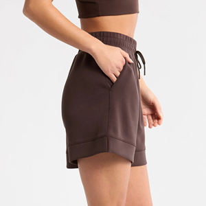 Pantalon ample pour femme en molleton 100 % coton respirant, taille mi-haute, ourlet bas, fentes latérales, poches croisées, style urbain, écologique - Product Image 6