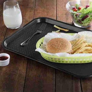 High Quality Anti Skid Design Serving <b>Tray</b> Platter Rectangular Shape Plastic <b>Trays</b> for Drink <b>Breakfast</b> Tea Dinner Coffee Food - Product Image 1