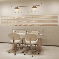 Mobilier de salon de beauté avec lit pour extensions de cils, lit de salon et bureau de réception, ensemble complet de mobilier de spa personnalisé