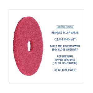 Discos de Pulido Rojos para Pisos de Concreto, de 15 Pulgadas de Diámetro, Marca Boardwalk, 5 por Caja - Product Image 5