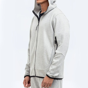 Ensemble de 2 vêtements de sport unisexe gris clair avec détails sur panneau Survêtements sur mesure pour hommes - Product Image 4