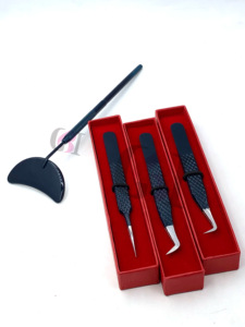 แหนบต่อขนตาตรง75และ90องศาเคลือบพลังงานเที่ยงคืนพร้อมโลโก้ปรับแต่งได้ - Product Image 5