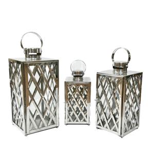 Lanterne porte-bougie moderne en acier inoxydable brillant, disponible en 3 tailles, pour la décoration intérieure, Noël et Pâques, durable - Product Image 4