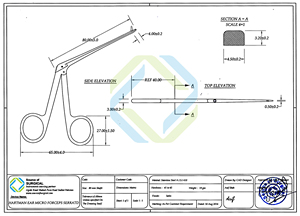 Forceps auriculaires chirurgicaux Source Surgical SOS-34826 à pointe micro de 4 mm pour ORL/Otologie, certifiés CE, instrument de classe I pour l'élimination du cérumen - Product Image 5