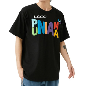 T-shirt décontracté en satin pour homme, le plus vendu, personnalisé, grammage lourd, service OEM, col imprimé en relief, manches courtes, anti-plis - Product Image 1