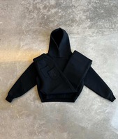 Sweat-shirts d'hiver surdimensionnés OEM, impression DTG, manches bouffantes, coupe ample, coupe courte, sans poche, sans cordon de serrage, 100% coton