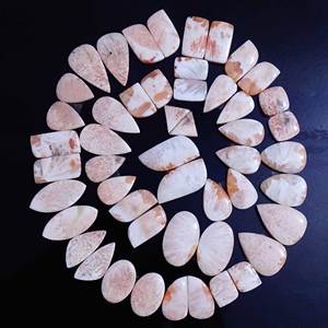 Lot de Cabochon de Paire de Scolecite Naturelle, Lot de Pierres Précieuses de Forme et de Taille Mélangées pour la Fabrication de Bijoux - Product Image 1