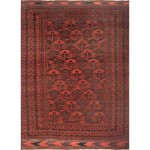 Alfombra de Lana Anudada a Mano Kiaan Paem-168, Rojo Naranja, Geométrica Abstracta, Estilo Boho, 10 mm, Rectangular Grande para el Hogar o Pasillo, Nuevo Lanzamiento - Product Image 1