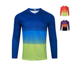 เสื้อตกปลาพิมพ์ลาย V nekc UPF 50 + ป้องกันแสงแดดแขนยาวระบายอากาศได้ดีโพลีเอสเตอร์100% ทึบออกแบบระเหิดยาว - Product Image 1