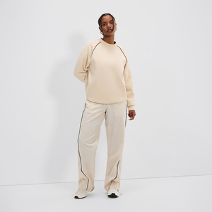 Jersey de lana de algodón con logotipo personalizado de estilo callejero para mujer, sudadera lisa en blanco de gran tamaño, Sudadera con capucha con bolsillos - Product Image 4