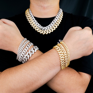 Pulsera Cubana de Moissanita VVS Clarity D Color para Hombre, Chapada en Oro Blanco/Oro Amarillo, Plata 925, Estilo Hip Hop - Product Image 3