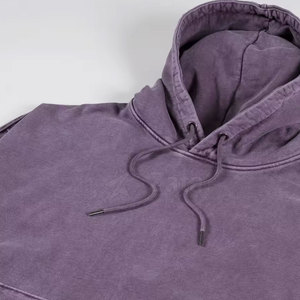 Nouveaux hommes à la mode grande taille sweats à capuche délavés à l'acide 100% coton solide hiver décontracté respirant écologique doublé - Product Image 2