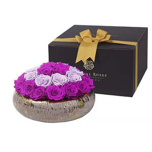 Centre de table de roses éternelles préservées Tiffany, arrangement carré naturel et frais pour la Fête des Mères et la Saint-Valentin - Product Image 4